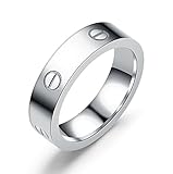 Dubeauty Love Ring Lifetime Titanium Stainless Steel Couples Wedding Engagement Anniversary Engraved Bands Silver Size 8