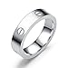 Dubeauty Love Ring Lifetime Titanium Stainless Steel Couples Wedding Engagement Anniversary Engraved Bands Silver Size 6
