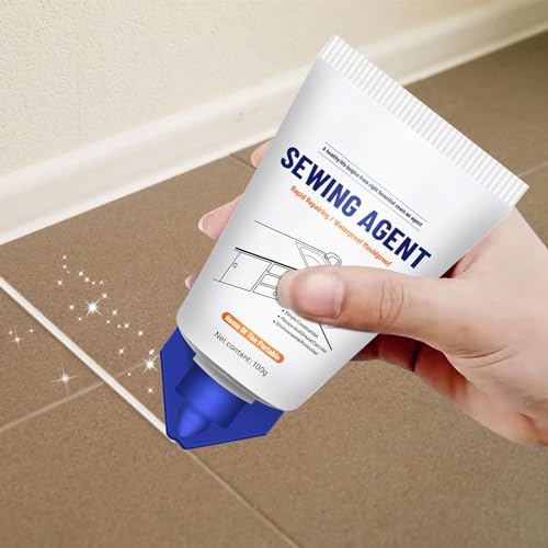 TERRIFI Tile Grout Paint, Cement Crack Filler, Grout Sealer for Shower Tile, Floor Tile, and More - Complete Solution for Filling Cracks and Gaps in Tile Surfaces, Easy and Safe to Use(White)