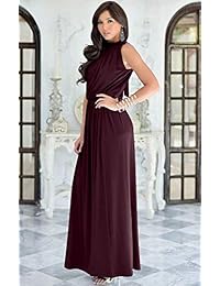 KOH KOH. Vestido sexy e informal de noche para dama, largo y suelto, sin mangas.