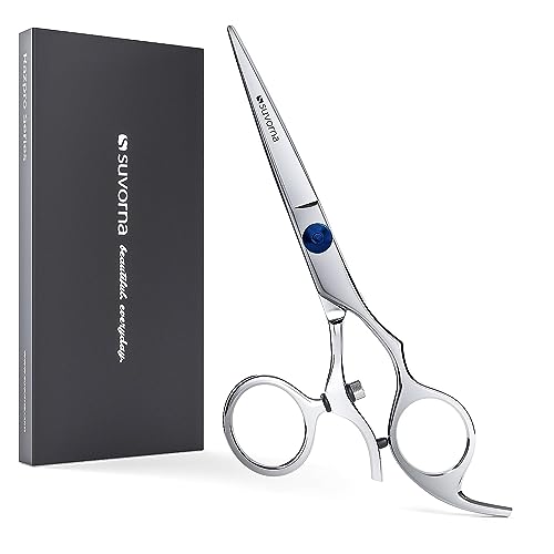 Suvorna 5.5" Swivel Thumb Professional Hairdressing Scissors for Men, Women, Adults & Kids. Hairdressers/Barber Scissors for Styling, Trimming & Hair Cutting with Tension Adjustment