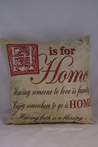 H is for Home New Home Welcome Home Gift retro cushion