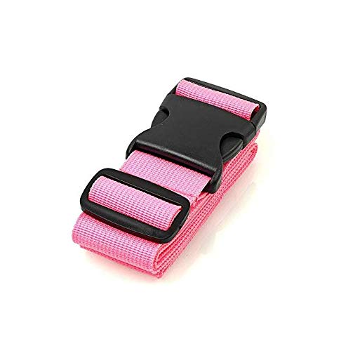 Adjustable Nylon Suitcase Belt with 1 Travel Luggage - One Size (Pink)