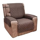 Home District Reversible Quilted Microfiber Recliner Chair Cover - Chocolate
