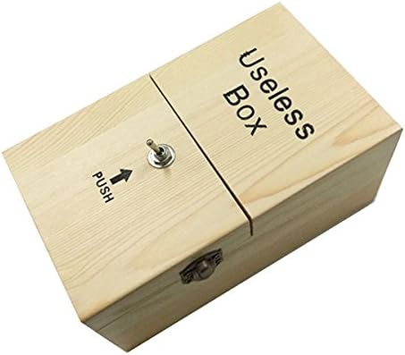 Eastern Fashional Life Fully Assembled Turns Itself Off Useless Box Leave Me Alone Machine Box with Real Wood (Off-White(Plus Logo))