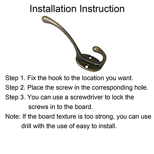 Coat Hooks, 12Pcs Wall Hooks for Hanging Coat Towel Hooks Hardware Heavy Duty Headphone Holder Hooks No Rust Wall Mounted with Screws for Hat Bags, Bronze