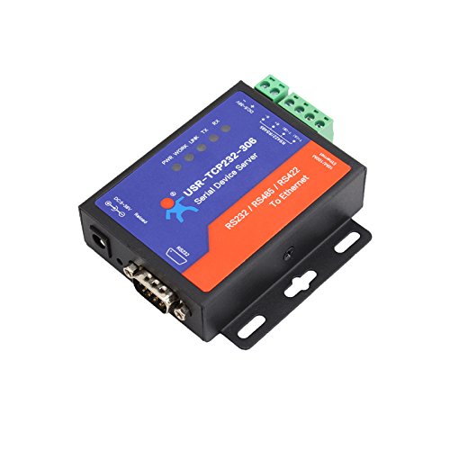 Serial RS232/RS485/RS422 to Ethernet TCP/IP Server with DHCP and Built-in Webpage