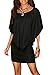 Sidefeel Womens Black Dresses Off Shoulder Ruffles Night Club Bodycon Mini Dress XX-Large