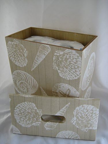 Cream Shell Toilet Roll Storage Box wooden by Crackpots
