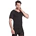 HÖTER Mens Slim and Tight Super Soft Compression & Slimming Shaper V-Neck Compression Shirt (A1-Black1(Advanced), L)