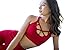 Women's Strappy Crisscross Back Comfort Active Support Yoga Gym Sports Bra Tops (XL, Red)