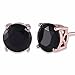 GULICX Rose Gold Tone Unique Chic 7mm Round Black Stud Earrings