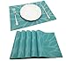 Tennove Placemats Set of 6, Washable Placemats PVC Cross Weave Woven Vinyl Table Mats for Kitchen Dining Table Decoration (Flower-A)