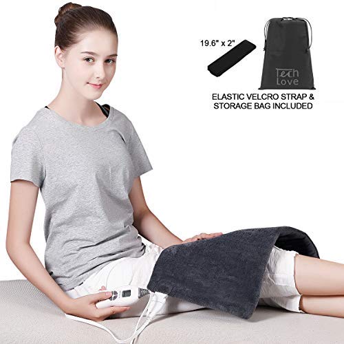 TechLove Extra Large Electric Heating Pad with Fixation Strap For Neck Shoulder and Back Pain Relief King Size 12\