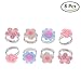 Adjustable Flower Ring for Kids Multi Color Cute Rings For Girls Handmade Jewelry Set of 8, 4 Different Kinds of Style
