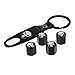 Quentacy 4PCS Wheel Tire Valve Stem Caps Cover Combo Punisher Skull Key Chain Set