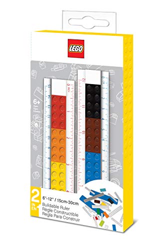 Lego Stationery - Buildable Ruler - 12" (30cm) Ruler with Building Bricks