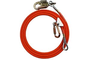 PROCLIMB Steel Core Flip Line Kit for Tree Climbing, 5/8 in x 10 ft - USA Made, Adjustable Tree Lanyard, Arborist Equipment Positioning Lanyard, Low Stretch & Cut Resistant