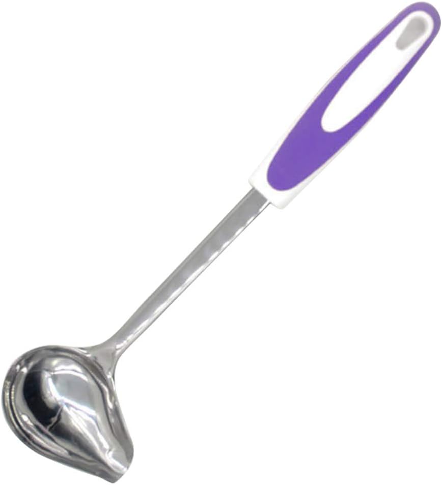 Fornateu Mint Sauce Long Soup Ladle with Spout Stainless Steel Kitchen Serving Salad Dressing Gravy Spoon