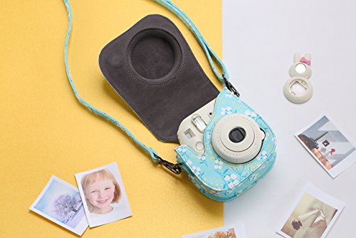 Katia Camera Case Bag for Fujifilm Instax Mini 9 Camera, also for Fujifilm Instax Mini 8 Instant Film Camera, with Accessories Pocket and Strap - Mint A