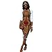 Franterd Women Dress Traditional African Dashiki Bodycon Deep O-Neck Party Dresses (S) White