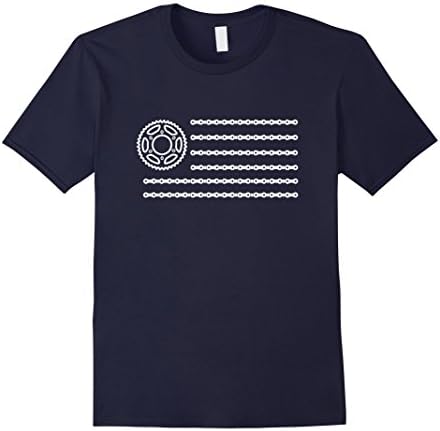 Mens Bike Parts American Flag T-Shirt XL Navy