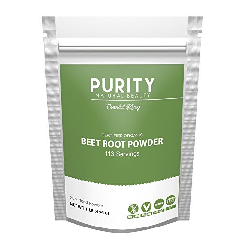 Certified Organic Beet Root Powder - Large 1 Pound Bag of Beet Powder (113 Servings), Great Tasting Beet Juice, Mix Super Beetroot Powder in Water or Morning Smoothie, Beets Supplements, Beets Powder