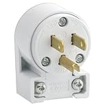 Leviton 515AN 3W Straight Blade Grounding Plug, 1-Pack, White