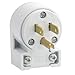 Leviton 515AN 3W Straight Blade Grounding Plug, 1-Pack, White primary