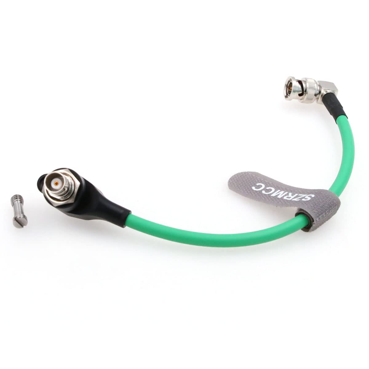 SZRMCC SDI Protector Cable 12G 6G HD SDI Right Angle BNC Surge Overvoltage Circuit Protector Isolator Video Cable for RED Komodo ARRI Alexa Sony (Green-Elbow 20cm)