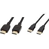 Amazon Basics DisplayPort to DisplayPort HD Display Cable - 10 Feet & High-Speed 4K HDMI Cable - 10 Feet