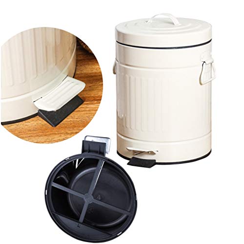 PedalStyle Retro Covered Trash Can, Home Bathroom Living Room Kitchen Creative Romangrain Trash