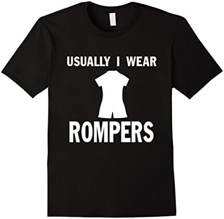 Mens Usually I Wear Rompers Jumpsuit Adult Onesie T Shirt 3XL Black