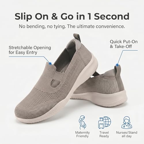 konhill Breathable Women's Slip-On Shoes – Lightweight Mesh Sports Shoes for Summer with Flexible Sole