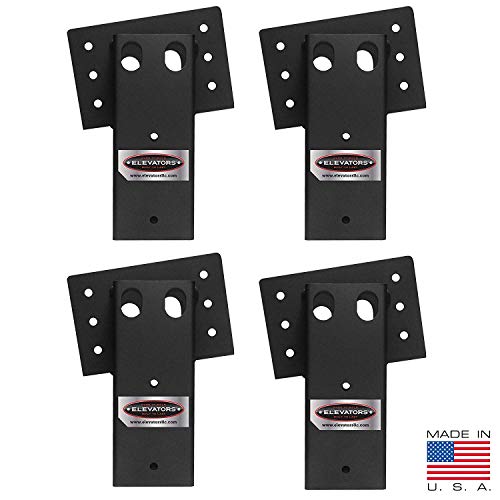 Elevators 4x4 Brackets for Deer Blinds, Playhouses, Swing Sets, Tree Houses. Made in The USA with Premium Construction Grade Steel (2 X Pack of 4)