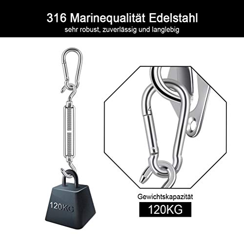 K KUMEED 42 Stück Sonnensegel Befestigung Set, Sonnensegel Befestigung Edelstahl Sonnensegel Befestigungs-Set… – Bild 3