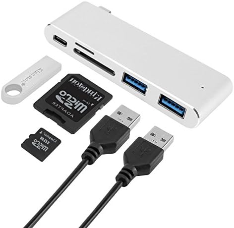 Volibel Portable USB C 3.1 Hub,Type-C USB Adapter with 2 USB 3.0 Ports Charging, Micro SD Card Reader for Mac Book