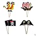 iMagitek 40 Pcs Pirate Cupcake Toppers Decorations for Boy's Birthday Party, Baby Shower, Baby First Birthday Party, Halloween Decorations