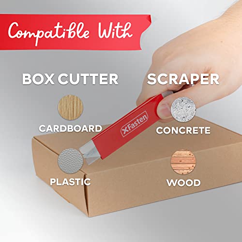 XFasten 12Pack Retractable Box Cutter with Safety Scraper Bulk