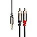 3.5mm to RCA Cable, GearIT Pro Series 35 Feet Premium Gold Plated 3.5mm to RCA Audio Stereo Cable for Headphones, Home System, Car Stereo, iPods, iPhones, MP3 Players and More - Black