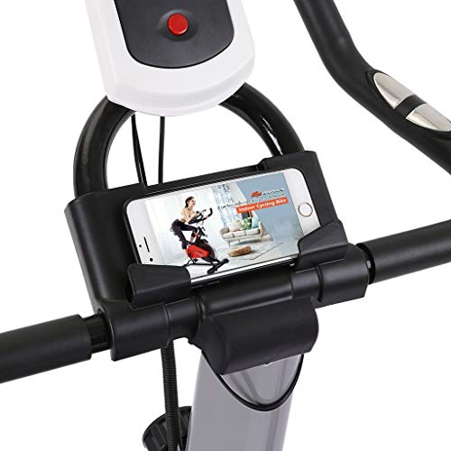 Indoor Folding Exercise Cycling Bike, UltraQuiet Stationary Fitness