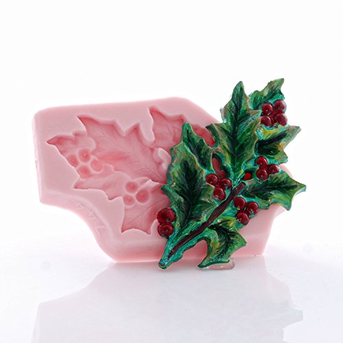 Holly Leaf Flexible Silicone Mold, Fondant, Candy, Chocolate, Food Safe, Polymer Clay, Resin Mold, Epoxy and so much more
