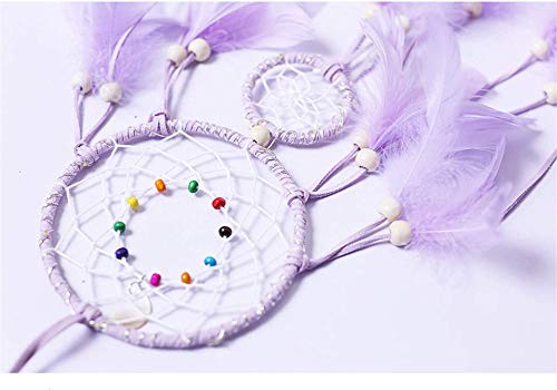 Qukueoy Dream Catchers for Bedroom Wall Hanging Decorations, Dreamcatcher Home Ornaments for Fantasy Gifts, Caught Your Dream (Purple)