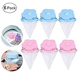 JClover Reusable Washing Machine Floating Lint Mesh Bag Portable Washer Lint Catcher, Hair Filter Net Pouch, Washer Hair Catcher, Washing Machine Lint Trap for Household Tool, 6 Pieces
