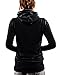 StyleDome Women's Cotton High Collar Hoodies Long Sleeve Sweatshirt Pullover Coat Black US 10