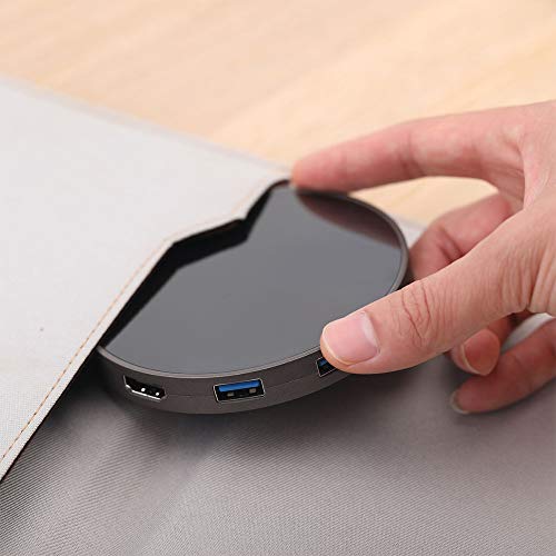 USB C Hub Adapter, Type C Hub with Wireless Phone Charger,8-In-1 USB C Hub with 4K HDMI,USB C Charging Ports,3 USB 3.0,SD/TF Card Reader for MacBook/MacBook Pro/Google/Samsung/iPhone X/XS.Patented