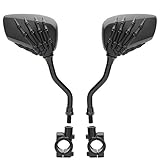 TOPCABIN 1 Pair Bicycle Mirror,Big View Bike Rear View Mirror Blindsight Multi Angle Adjustable Bike Mirror Billet Aluminum Chrome Plated Outside Skull Claw Style Also Suitable for Motorcycle Mirror