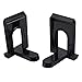 Bookends for Shelves - 6 Pairs Metal Book Ends for Heavy Book Stoppers, Heavy Duty Book Holder Organizer - Black, 5 x 6.6 x 4.75 inches