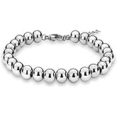 925 Sterling Silver 4MM-10M Italian Bead Ball Chain Bracelet- Handmade Bead Italian Bracelet, Silver Bead Bracelet For Women, 6.5, 7, 7.5, 8 Inch Bracelets