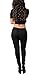Coutgo Womens Casual stretch drawstring skinny pants cargo jogger pants (XXXL, black)